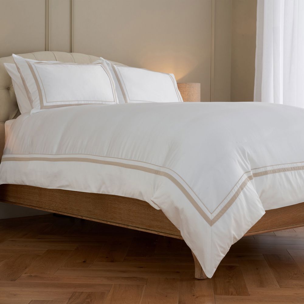 Cotton Collection Sateen Double Row Duvet Cover, Double